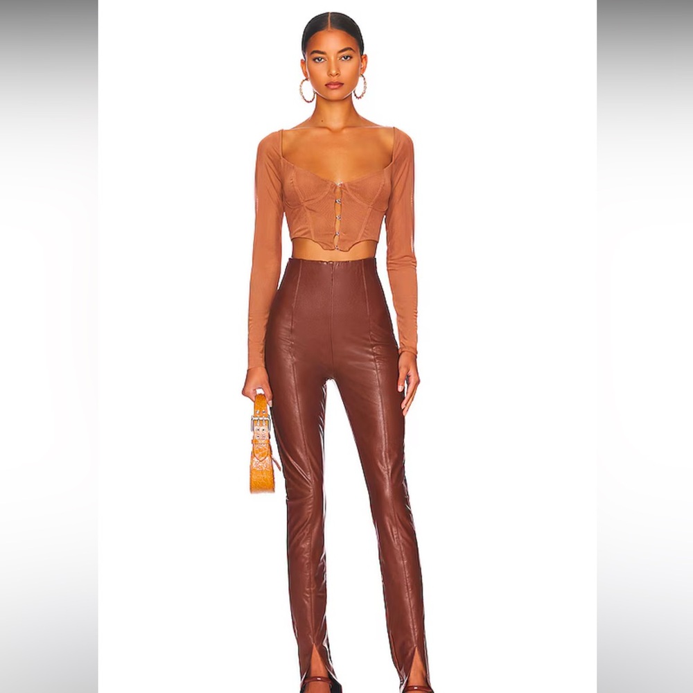 AFRM Grecian top in saddle - SMALL